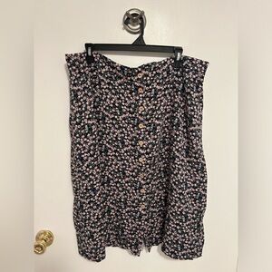 Maurice’s floral button front skirt, size 18w